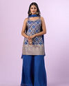 Indigo Blue Georgette Palazzo Suit